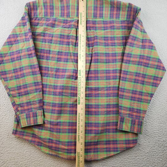 GAP Button Shirt Men's Extra Large Cabincore Cotton Green Red Blue Plaid Preppy - Picture 8 of 9